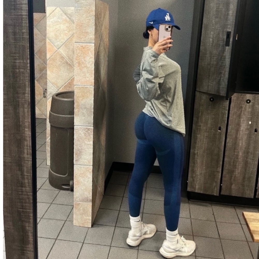 SHEIN Basic Yoga Seamless Wide Waistband Butt Scrunch Leggings